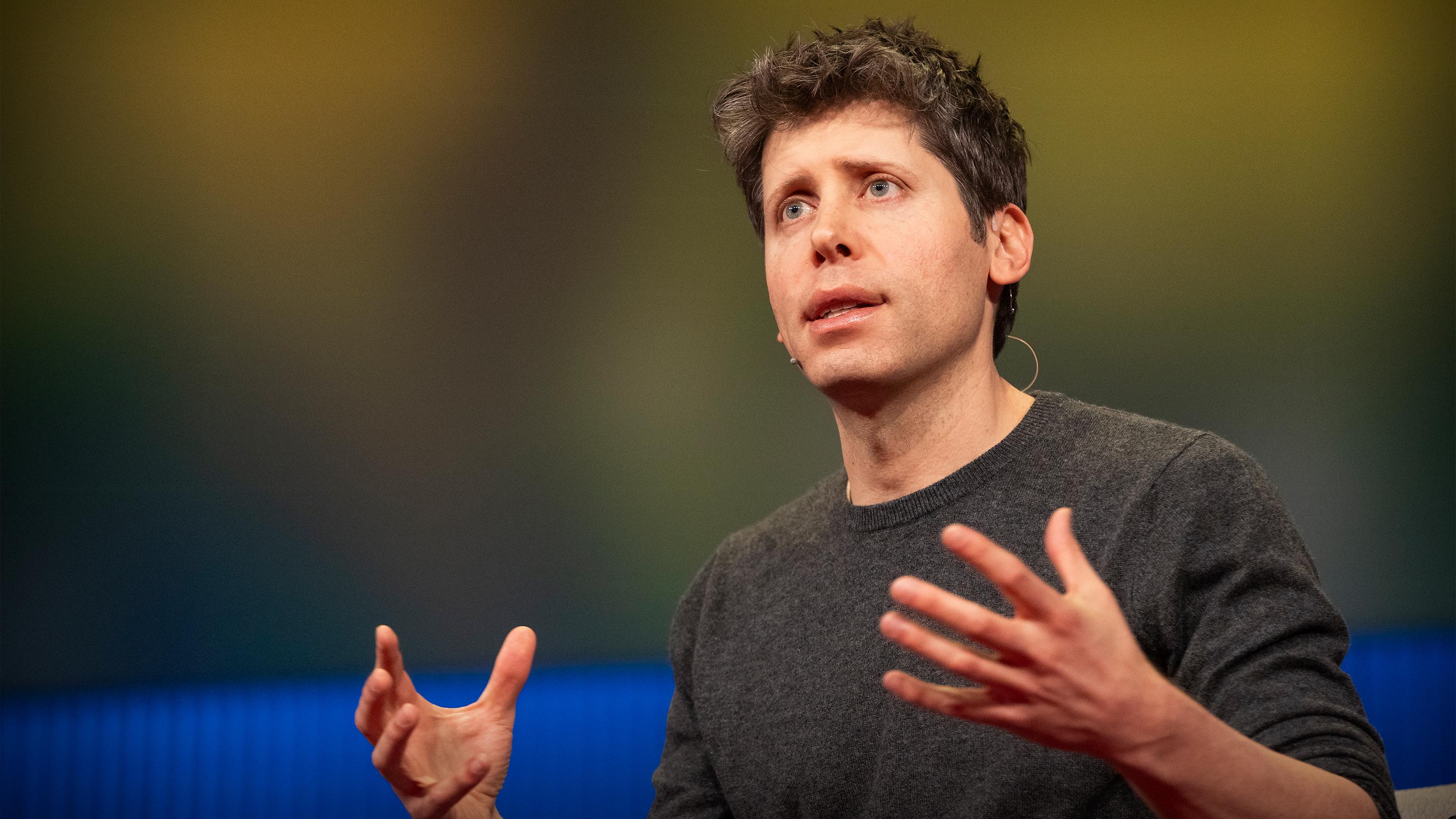 Sam Altman speaking at TED 2025